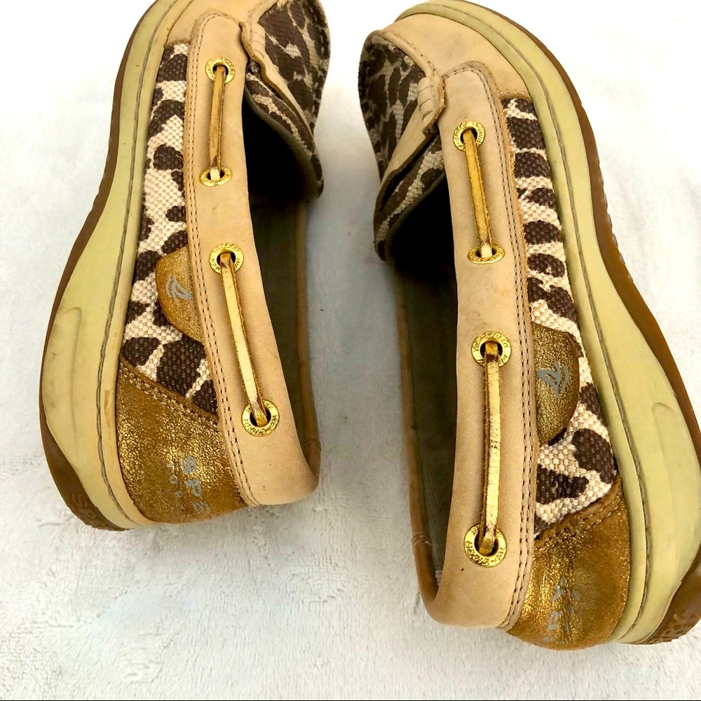 SPERRY Shoes Top-Sider Deck Shoes Size 7 Gold Shimmer